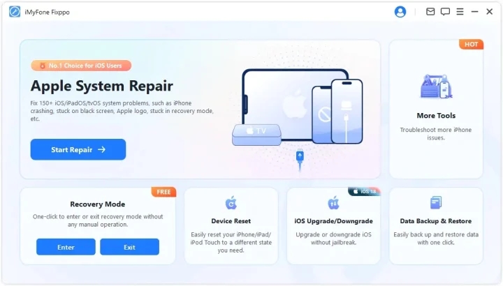 imyfone fixppo main interface