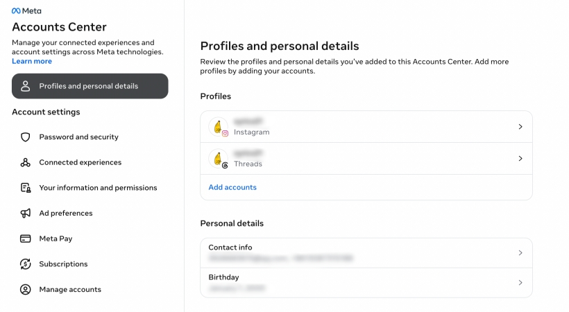 change instagram password on website