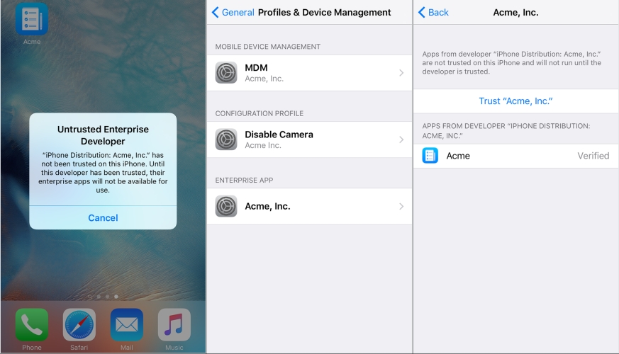 install enterprise app on iphone