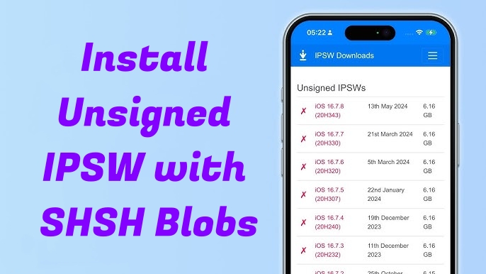 install unsigned ipsw