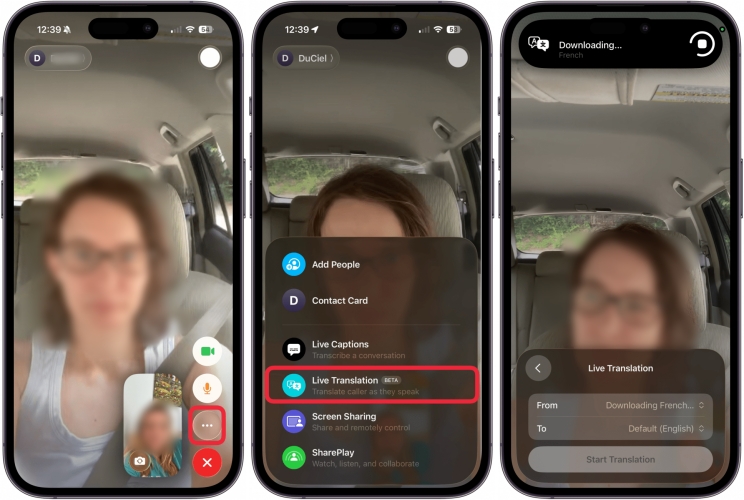 ios 26 live translation in facetime