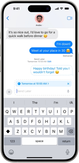 ios 26 messages send later