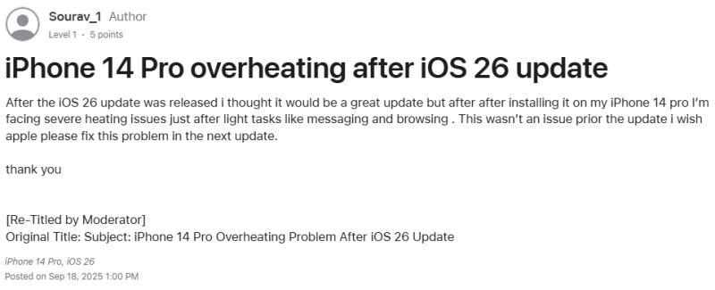 ios 26 overheating