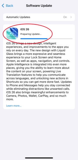 iphone stuck on preparing updating