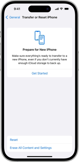 erase all content and settings on iphone