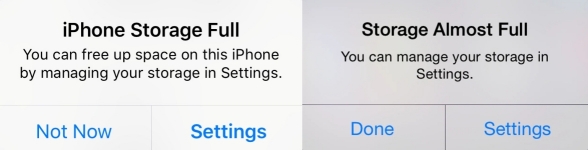 iphone full storage alert