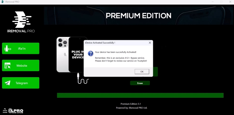 iremoval pro successfully unlock