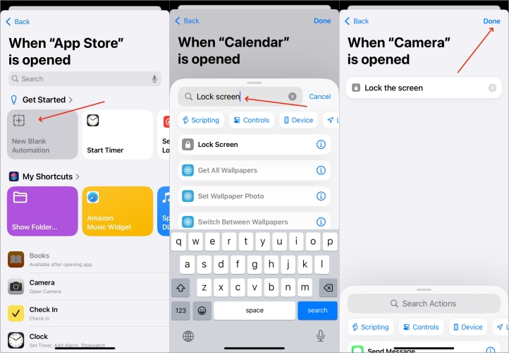 lock iphone app on shortcuts