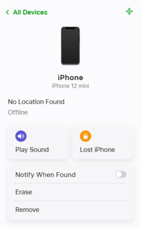 lock an iphone remotely at icloud