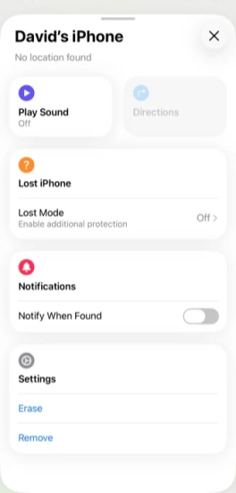 lock an iphone remotely on find my app