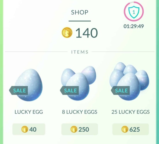 lucky eggs in pokemon go