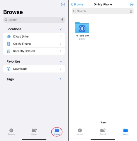 manage files in files on iphone