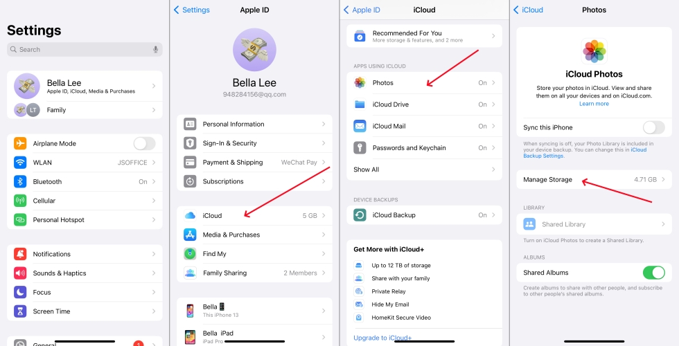 manage storage for icloud photos on iphone