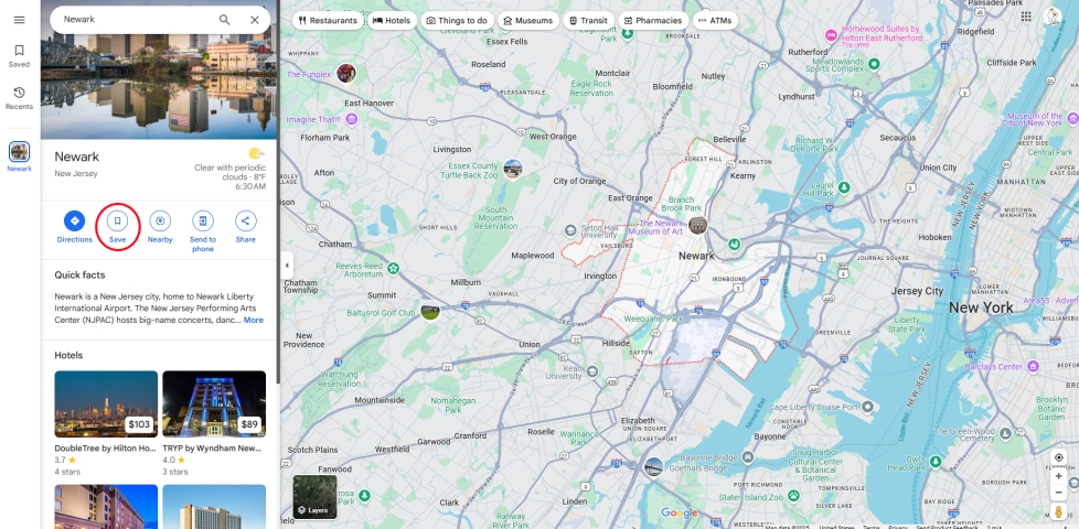 mark a location on google map via browser