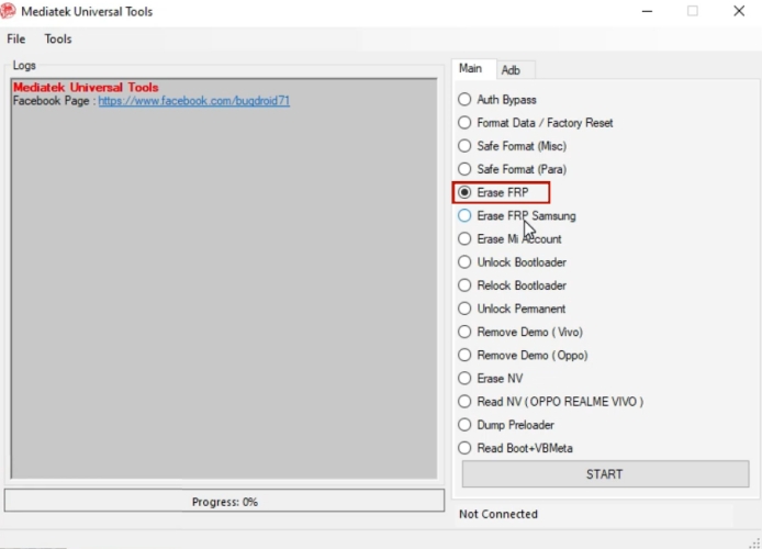 mediatek universal tools erase frp