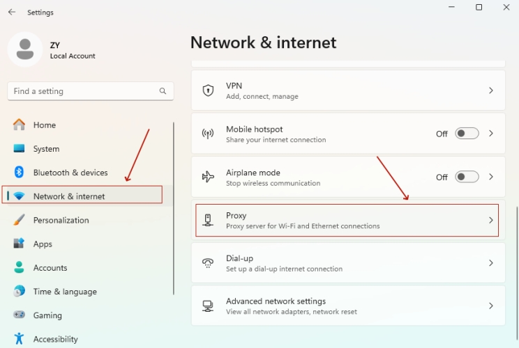 network internet windows