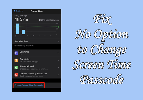 no option to change screen time passcode