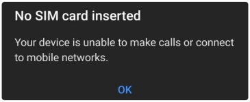 no sim card inserted