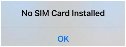 no sim card installed
