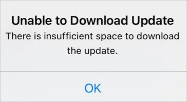 not enough storage for update