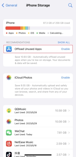 offload unused apps on iphone