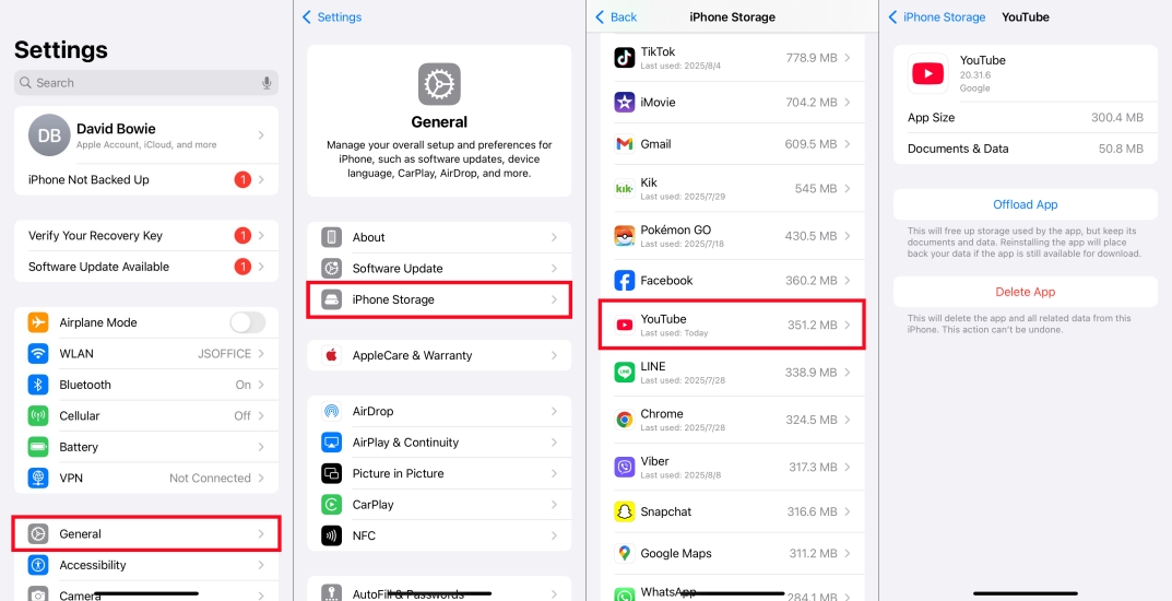 clear youtube cache on iphone