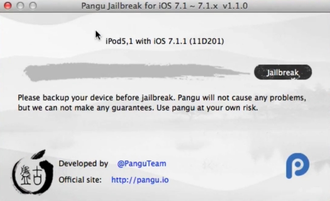 pangu jailbreak main interface