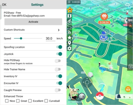 pgsharp joystick for pokemon go