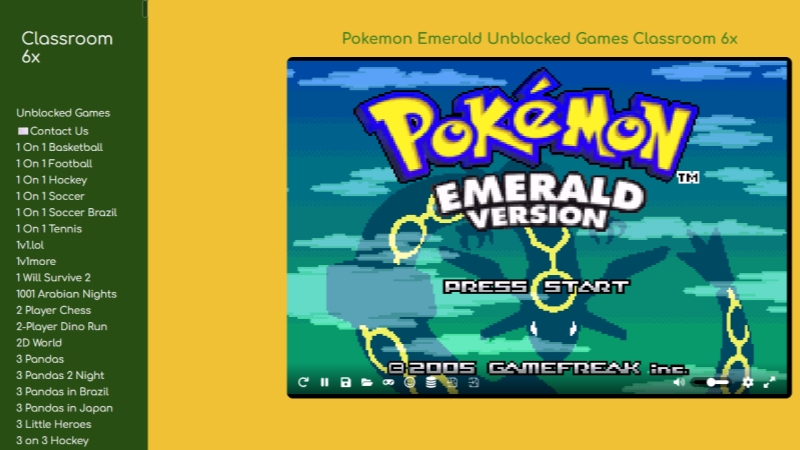 play pokemon emerald unblocked classroom6x