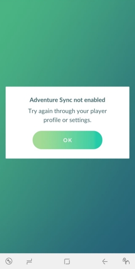 pokemon go adventure sync not enabled