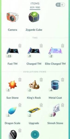 pokemon go battle items