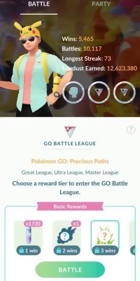 pokemon go battle section
