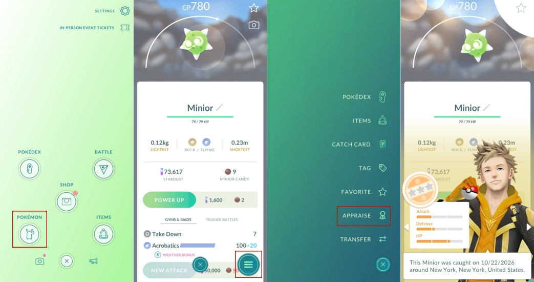 pokemon go iv appraise