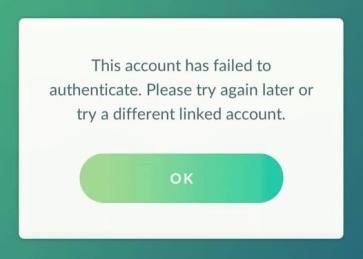 pokemon go login issue failed authenticate