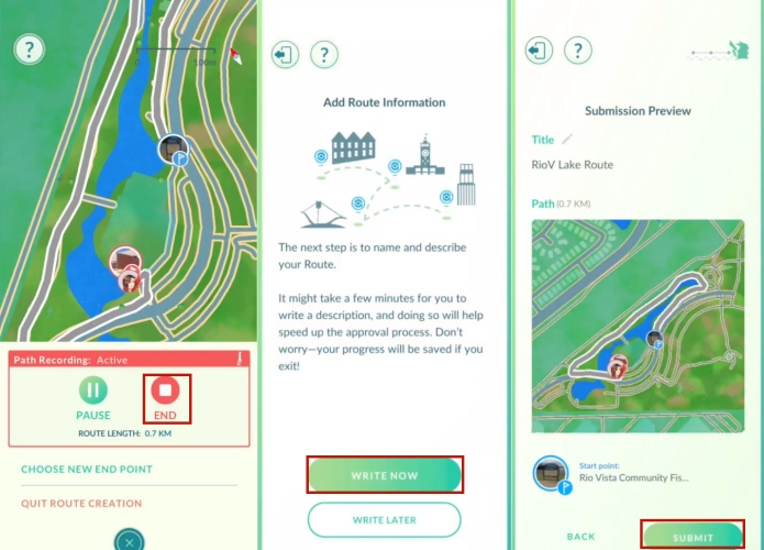 pokemon go submit new route