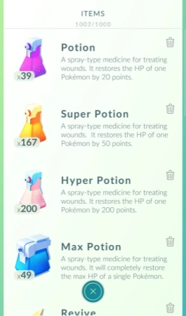 potion type in pokemon go