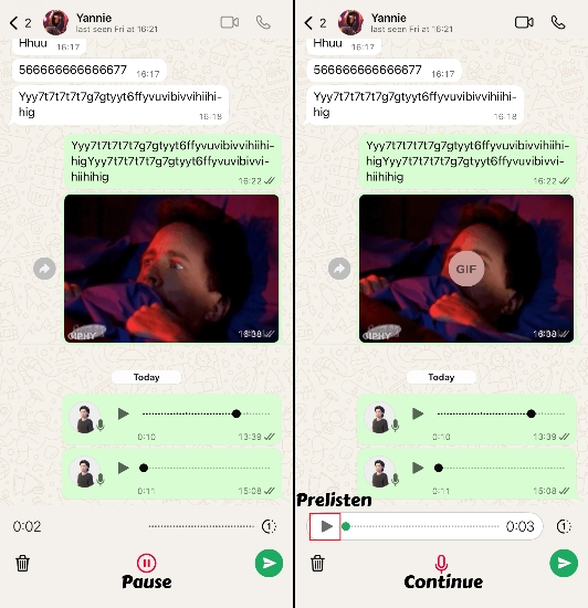 listen to whatsapp voice message before sending