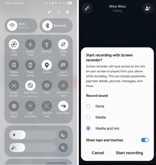 record whatsapp call on android