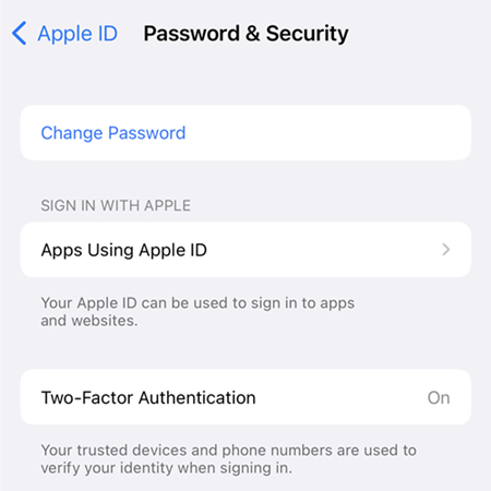 reset apple id password in settings on iphone