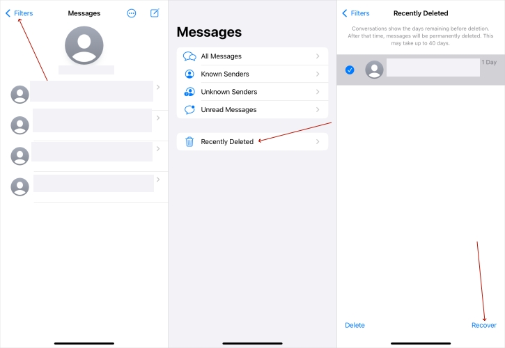 recover messages on iphone