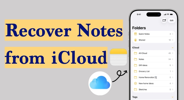 how to recover notes from icloud