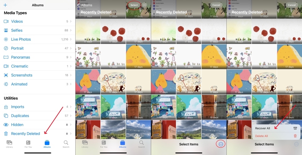 recover recently deleted photos on iphone