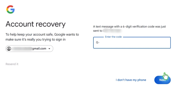 recover verfication code