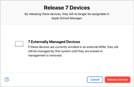 release device in apple manager