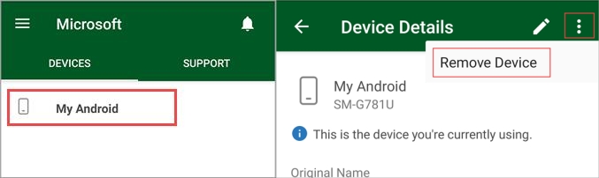 remove android from company portal