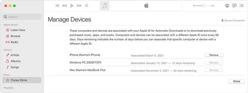 remove apple id via apple music