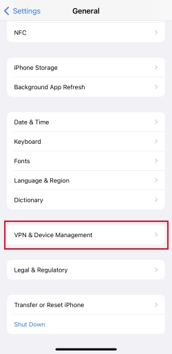 remove configuration profiles