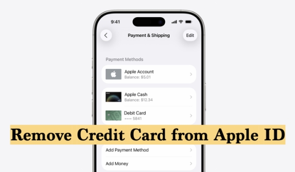 how to remove credit card from apple id