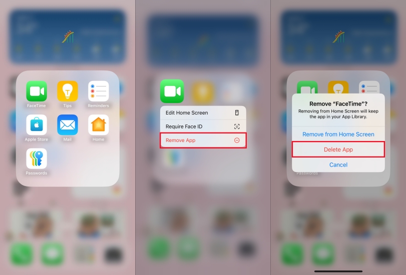 remove facetime on iphone