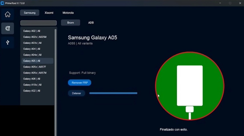 remove frp lock successfully via gsm prime tool